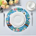 thumbnail image 5 of 1PC Place Mats Owls on Floral Branch Round Placemat Heat-Resistant Placemats Dining Table Mat Circle Shape 15.4" for Kitchen/Dinner/Party/Restaurant Home Decor Gifts, 5 of 7