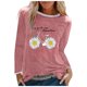 thumbnail image 2 of Pntutb moda mujer Daisy impresión manga larga camiseta Casual túnica blusa tops Pntutb Pntutb-3740, 2 of 5