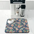 thumbnail image 2 of Washable Rubber Boho Floral Retro Dish Drying Mats for Kitchen Counter Home Large Coffee Bar Pad Accessories and Decor for Utensils Stemware 16''x18'', 2 of 7