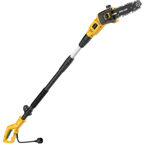 ZEGJAW Pole Saw Corded, 6 Amp 8 Inch Pole Saws for Tree Trimming, Electric Pole Saw with 13 Feet Height Reach, Tool-free Installation