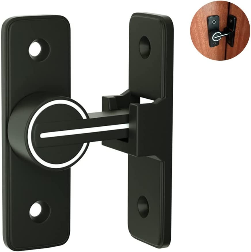 Paota Bright Sliding Interior Door Latch Lock, 90° Swing Door Hook