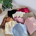 thumbnail image 5 of Resicozy Girls Long Sleeve Shirts Ribbed Tops Lettuce Trim T-Shirts, Crew Neck Basic Tees, Cute Teens Stretch Blouses, for Kids 2-12 Years Khaki 150, 5 of 9