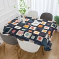 thumbnail image 2 of Yayeee Tablecloths 60" x 60" Rectangle Wrinkle Resistant Party Table Cover, Blue Circle Mosaic, 2 of 8