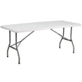 thumbnail image 1 of 30''W x 72''L Bi-Fold Granite White Plastic Folding Table, 1 of 8