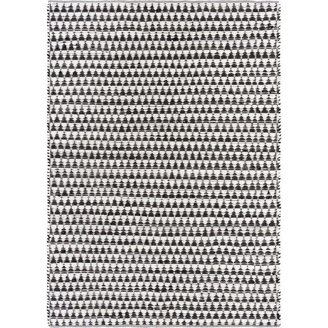 Unique Loom Tapis Casual Géométrique Chindi 8' x 11' Rectangle Blanc/noir