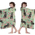 thumbnail image 4 of Rottweiler with Pioneer Flower Hooded Bath Towel，60"x35" for Ages 3 To 12 Kids, Quick Dry Lightweight Soft Microfiber Hood Beach Towel Cover Up for Kids, 4 of 7