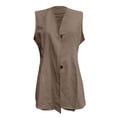 thumbnail image 7 of Short Sets for Women Sleeveless V Neck Long Cardigan Vest and Shorts 2 Piece Matching Set Business Casual Work Sets, 7 of 7