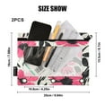 thumbnail image 3 of Ckdifva Flowers Pink Floral Pencil Pouch 3 Ring Zipper Pencil Case Binder Pockets Clear Top Cosmetic Bag 2 Pack, 3 of 6