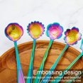 thumbnail image 4 of Juego de 6 cucharas de flores para café, cucharaditas, vajilla de acero inoxidable, cuchara creativa para azúcar, cuchara para té, cuchara para revolver, cuchara para revolver, 6 patrones diferentes, 4 of 5