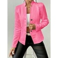 thumbnail image 2 of ZOELNIC Women's Elegant Textured Open Front Business Casual Work Office Blazer Jacket Suit, S, 2 of 5