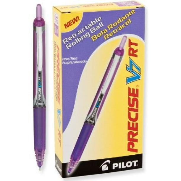 Pilot Precise V7 RT Retractable Rolling Ball Pens, Fine Point, Purple