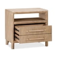 thumbnail image 3 of Dory 28 Inch Nightstand, 2 Drawers, Open Shelf, USB Charger, Brown Wood, 3 of 5