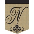 thumbnail image 6 of Magnolia Gardens 1829 13 x 18 in. Double Applique Monogram F Burlap Garden Flag, 6 of 7
