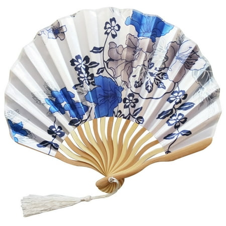 

Mishuowoti Hand Held Fans Silk Bamboo Folding Fans Handheld Folded Fan for Wedding G