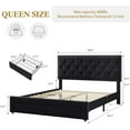 thumbnail image 2 of Homhougo Queen Size Bed Frame with 2 Storage Drawers, Vintage Velvet Upholstered - Black, 2 of 5