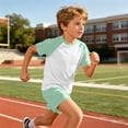 thumbnail image 6 of Girls Summer 2 Piece Outfits Short Sleeve T Shirts Top and Shorts Set Kids Clothing Sets with Pockets Teen Soft Comfy Athletic Casual Sets Sportswear Green 13-14 Years, 6 of 7