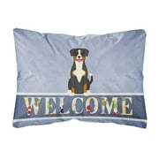 Carolines Treasures BB5619PW1216 Entlebucher Welcome Canvas Fabric Decorative Pillow