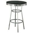 thumbnail image 3 of Retro 3-piece Round 1950s Bistro Pub Bar Table Set Black, 3 of 7
