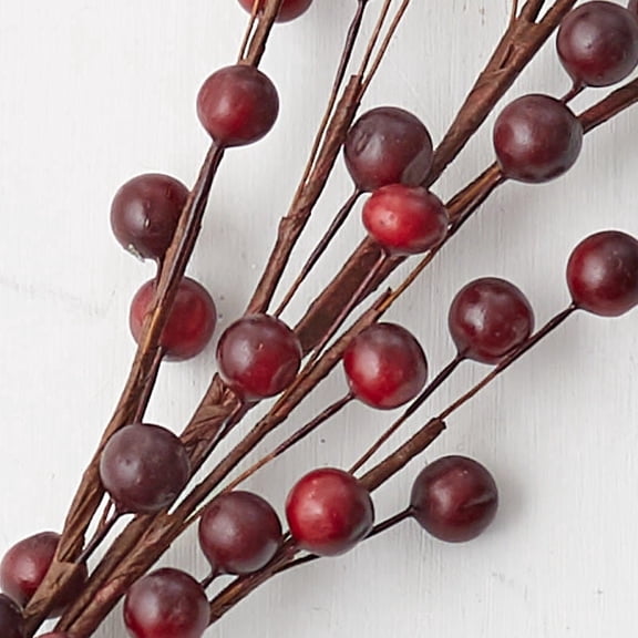 Factory Direct Craft Dark Burgundy Artificial Berry Stem 22 Inch, 12 Count for Floral Arrangements