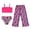 Pink, variant on NIPAXO Girls Swimsuit 3-Piece Tropical Floral Bikini Set with Mesh Cover Up Pants Swimwear for Girls, Hot Dark Green, Sizes 9-10 Years Old