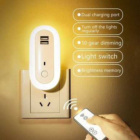 

MtsDJSKF Intelligent remote control plug in LED Night Light