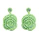 thumbnail image 4 of Cuelga Los Pendientes Rose Flower Design Beads Exquisitos Para Mujeres Niñas Joyería Verde Yinane Dangle Earrings for Women Girl, 4 of 8