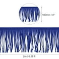 thumbnail image 2 of Uxcell 2 Yards 4 inch PU Leather Fringe Trim 2Pcs DIY Tassel Fringe for Sewing, Navy Blue, 2 of 4