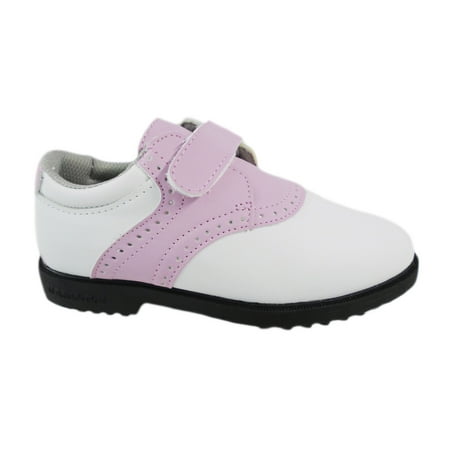 New Us Kids Golf Swing Right Pink White Size 13k Spikeless Golf Shoes