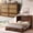Walnut, variant on Mjkone Murphy Bed Queen with Rattan Panel,Murphy Cabinet Bed with Charging Station,Multifunctional Storage Cabinet Beds for Small Space,Walnut