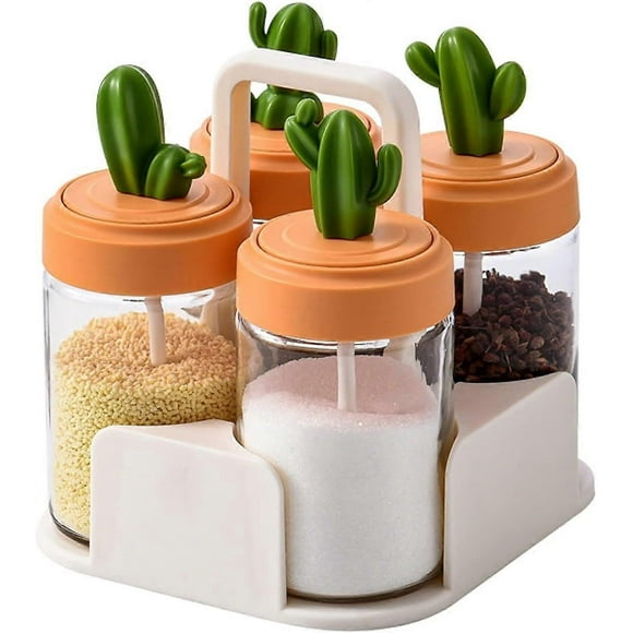 Condiment jar Spice Racks Condiment Container Seasoning Box Spice Jars Salt Sugar Glass Condiment Pots