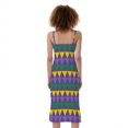 thumbnail image 2 of Geometric Mardi Gras Pattern Print Slim Fit Midi Cami Dress, Mardi Gras Fashion Summer Maxi Sexy Casual Dress For Women, 2 of 4