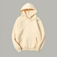 thumbnail image 4 of cocolona Mens Solid Hoodies Oversized Drawstring Hooded Sweatshirt Fall Winter Casual Long Sleeve Pullover Tops with Pocket, 4 of 6