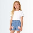 thumbnail image 4 of Cowsor Girls Summer Elastic Waist Denim Shorts Trendy Cute Comfortable Bottoms For School Play 2-11 Years Old, 4 of 6