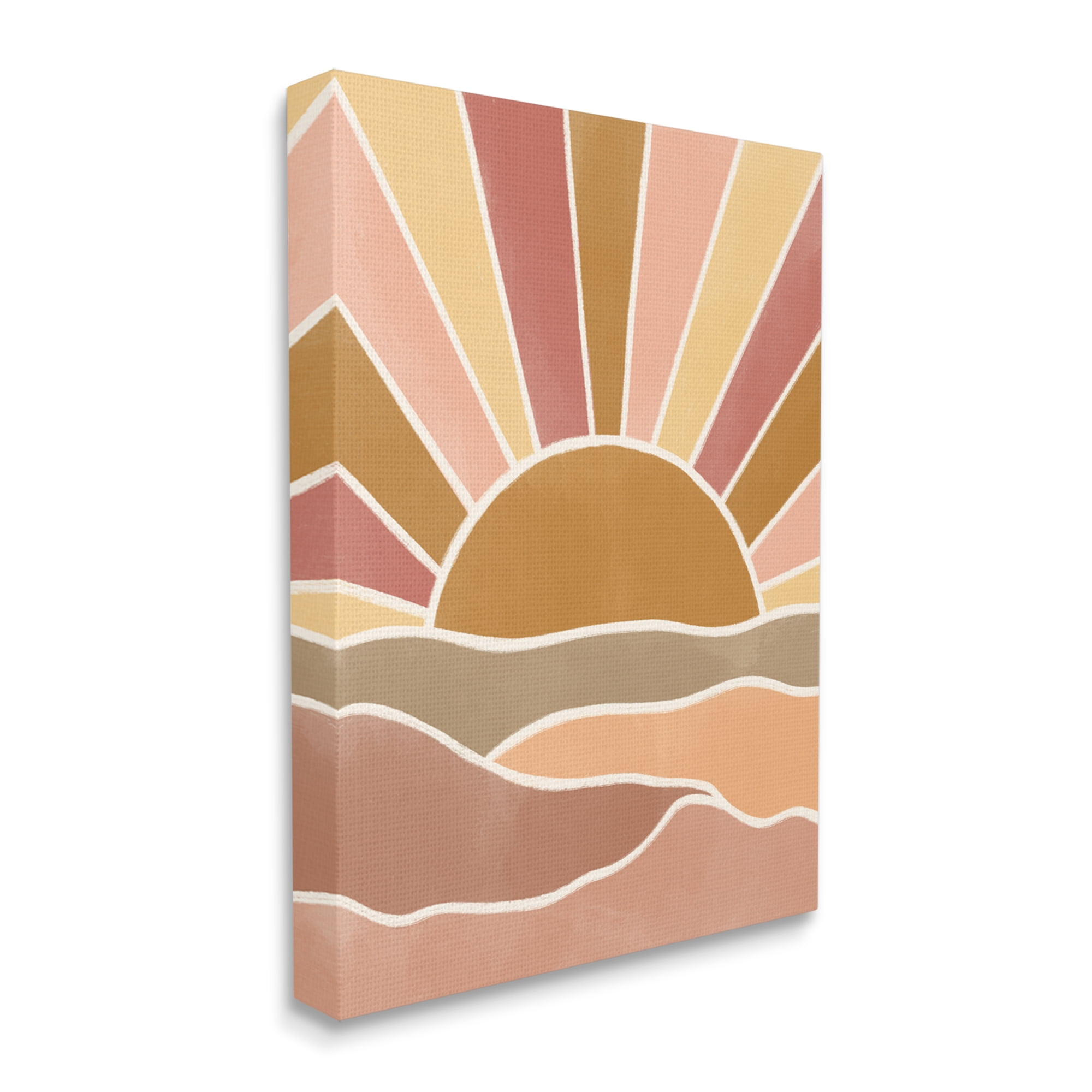 Stupell Industries Hilly Sunrise Beams Boho Landscape Geometric Pattern,36 x 48, Design by Taylor Shannon Designs
