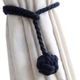 thumbnail image 1 of Curtain Tiebacks Handmade Decorative Tiebacks in Natural Cotton Rope for Drapery and Sheer Navy Blue, 1 of 4
