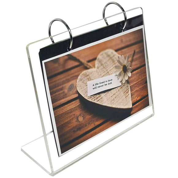 Horizontal Photo Frame Displays 5x7", Sign Stand,Clear Acrylic Slant Back Sign,Frames Photo Clip 13 Shows 26 Photos Desktop Double Sided Display Holder"L" Type,Portrait Style Menu Ad Frame