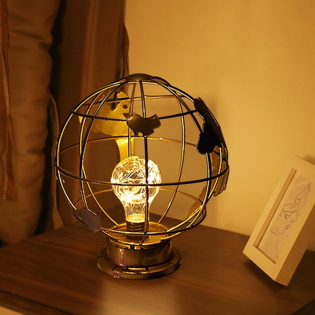 RKSTN Night light Iron Decorative Lamp, Battery Or USB Operated Iron Table Lamp, Warm LED Iron Decorative Lamp Holiday Bedroom Romantic Decorations