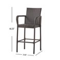 thumbnail image 5 of Modern Design Outdoor Grey Wicker Barstools (Set of 2), Assembly Required Brown, 5 of 5