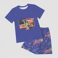 thumbnail image 4 of HCNTES Toddler Baby Girls Boys Short Sleeved Shorts Suit Soft Shirt Independence Day Print Shorts Suit for Little/Big Kids 2-12T(H03-Blue,7-8 Years), 4 of 7