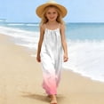 thumbnail image 4 of Yanlir Robe Longue Ample à Bretelles pour Filles, Mode Mignonne à Rayures Imprimées, Dos à Cordon, pour Enfants et Ados, Tenue Élégante de Fête, Tenue Décontractée Confortable (Rose#2, 5-6 Ans), 4 of 9