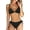 Black, variant on Hilor Women's Triangle Bikini Sets Sexy Push Up Top Tie Side Bottom Two Piece Swimsuits