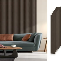 Easy4Home 6Pcs Wood Soundproof Wall Panels 94" x 7.9" Wood Slat Acoustic Panels,Dark Walnut