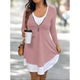 thumbnail image 6 of Cuteduck Plus Size Women’s Long Sleeve V-Neck Zipper Dress Autumn/Winter 1X-5X, 6 of 8