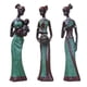 thumbnail image 2 of Estatuas de mesa de mujeres africanas, figuras, soportes, artesanías de resina, coleccionables Verde, 2 of 9