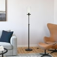 thumbnail image 6 of HomeRoots 66" Black Torchiere Floor Lamp With Clear Seeded Glass Drum Shade, 6 of 9