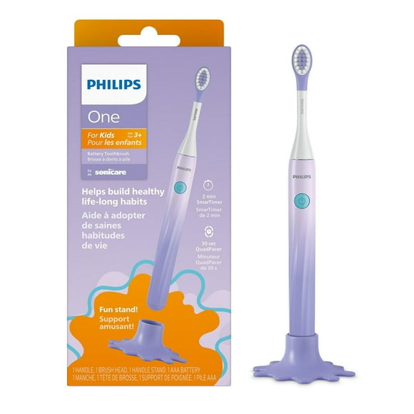 Brosse à dents à pile Philips One de Sonicare, violet, HY1130/01