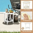 thumbnail image 3 of Nalone 2-Layer Outdoor Side Table, HDPE Weather-Resistant Adirondack Coffee Side Patio End Table for Living Room Bedroom, Outdoor Side Table Outside, White, 3 of 7
