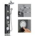 thumbnail image 1 of Zamery Shower Panel Tower System Adjustable Rainfall Head 3-Setting Handheld Shower 2 Body Jets Areas Mixer Taps Temperature Display Wall Mounted Shower Unit Stainless Steel, Black, 1 of 9