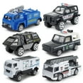 thumbnail image 2 of Porfeet 6Pcs 1/87 Diecast Special Polices Fire Truck Sliding Car Model Kids Toy Gift,Police Car#, 2 of 5