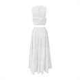 thumbnail image 3 of Hvot&aat Women's 2 Piece Eyelet Skirt Set Sexy Sleeveless Hollow Out Lace Tank Top Maxi Skirt Outfits Nightclub Party Dress, 3 of 3